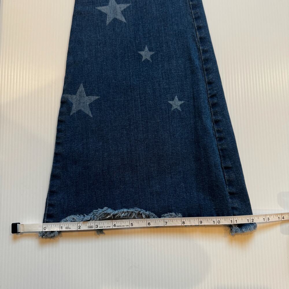 Nasty Gal Star Print Flare Jeans Women’s US 12 USA Y2K Americana Western 29x32 - Picture 5 of 16